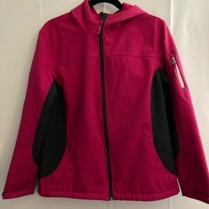 Women’s Free Tech Active Zipper Hooded Jacket Pink/Grey Size Large